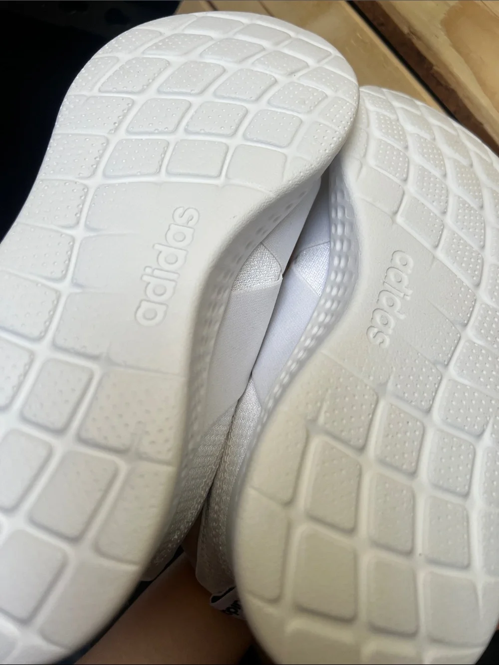 adidas White Slip-On Sneakers with Black Logo